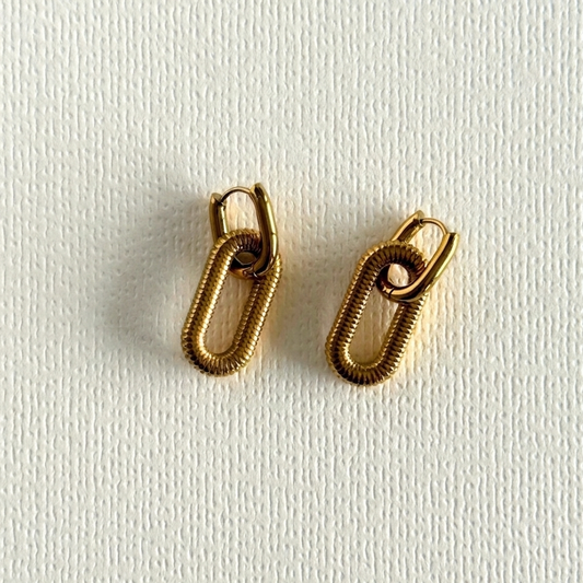 Cercei minimalisti placati cu aur